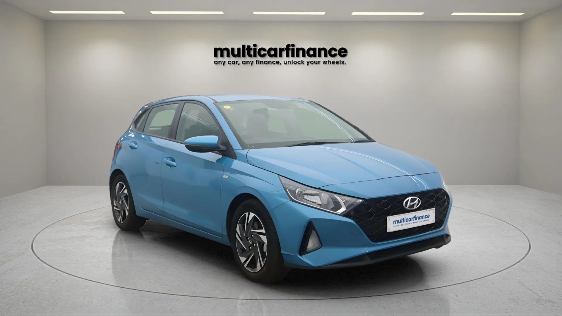Hyundai i20 available on PCP and HP finance at Multi Car Finance, offering a stylish design and flexible finance options with affordable monthly payments.