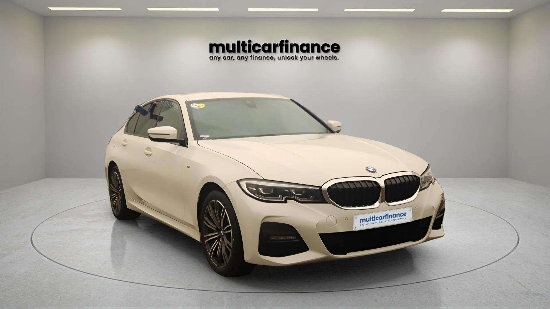 BMW 330e, a plug-in hybrid luxury sedan offering a dynamic design, eco-friendly performance, and advanced technology, available at Multi Car Finance with flexible PCP and HP finance options.