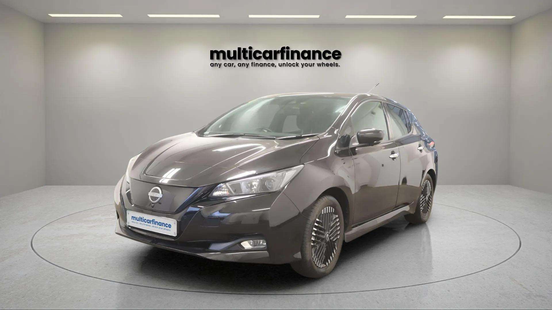 Nissan Leaf available on PCP and HP finance at Multi Car Finance, offering an eco-friendly electric hatchback design with flexible finance options and affordable monthly payments.