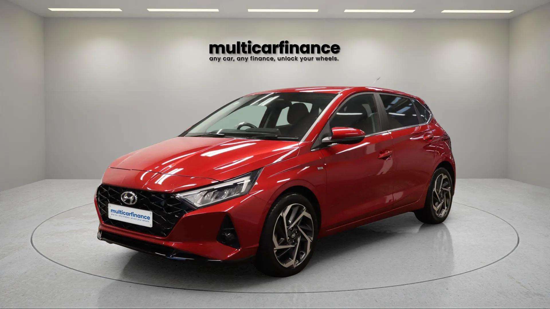 Hyundai i20 available on PCP and HP finance at Multi Car Finance, offering a stylish design and flexible finance options with affordable monthly payments.