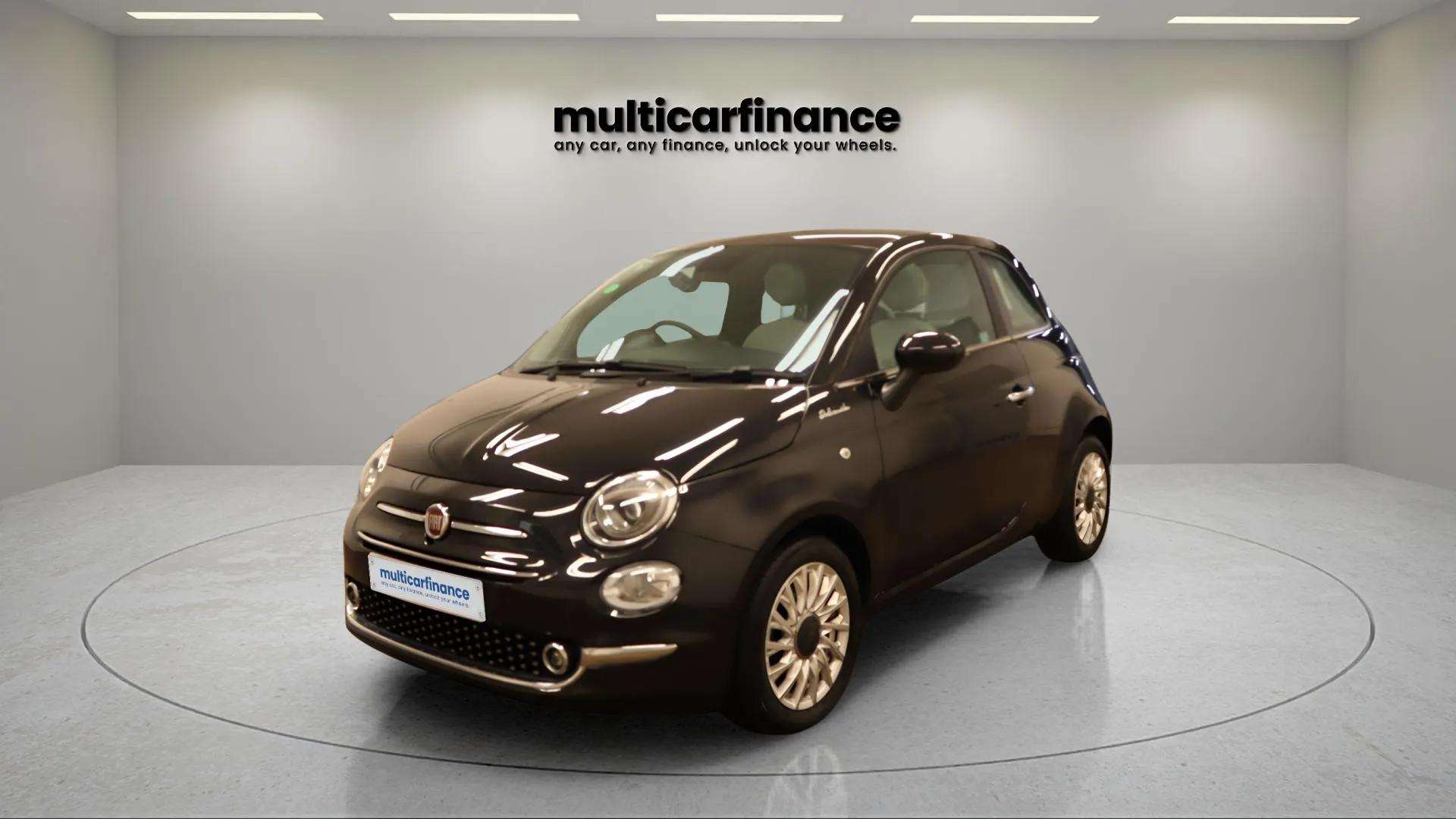 Fiat 500, a compact and stylish city car with a retro design, efficient performance, and advanced features, available at Multi Car Finance with flexible PCP and HP finance options.