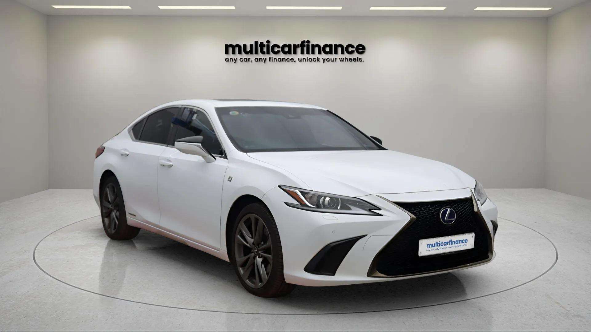 Lexus ES 300h available on PCP and HP finance at Multi Car Finance, offering a luxurious hybrid sedan design with flexible finance options and affordable monthly payments.