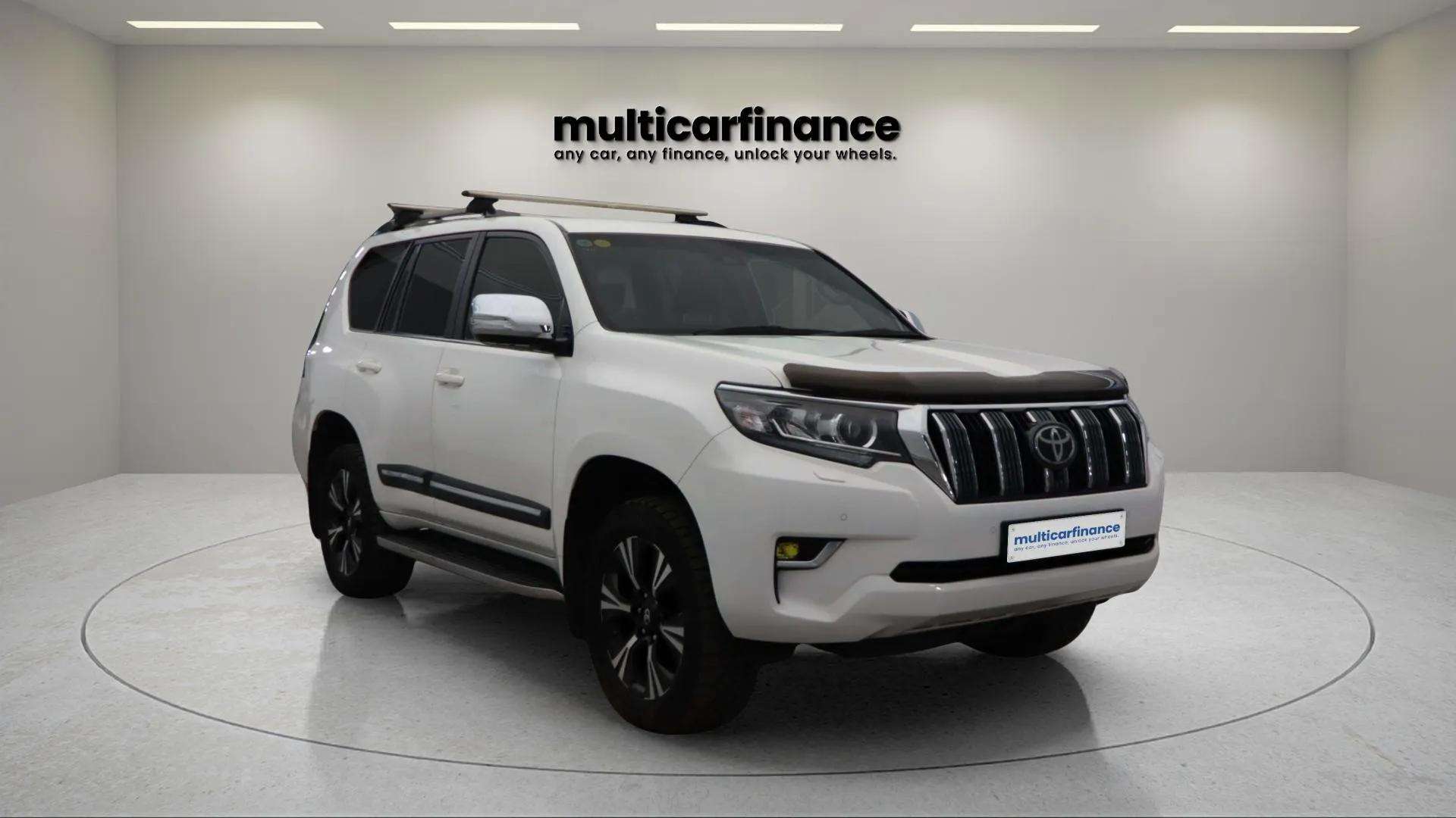 Toyota Land Cruiser available on PCP and HP finance at Multi Car Finance, offering a rugged and reliable 4x4 design with flexible finance options and affordable monthly payments.