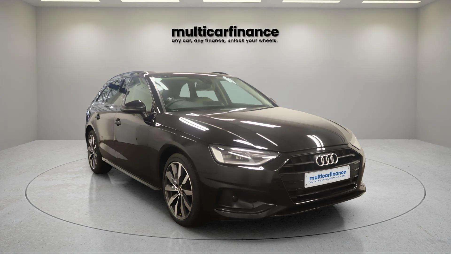 Audi A4 Avant, a stylish and spacious luxury estate with advanced technology, practicality, and impressive performance, available at Multi Car Finance with flexible PCP and HP finance options.