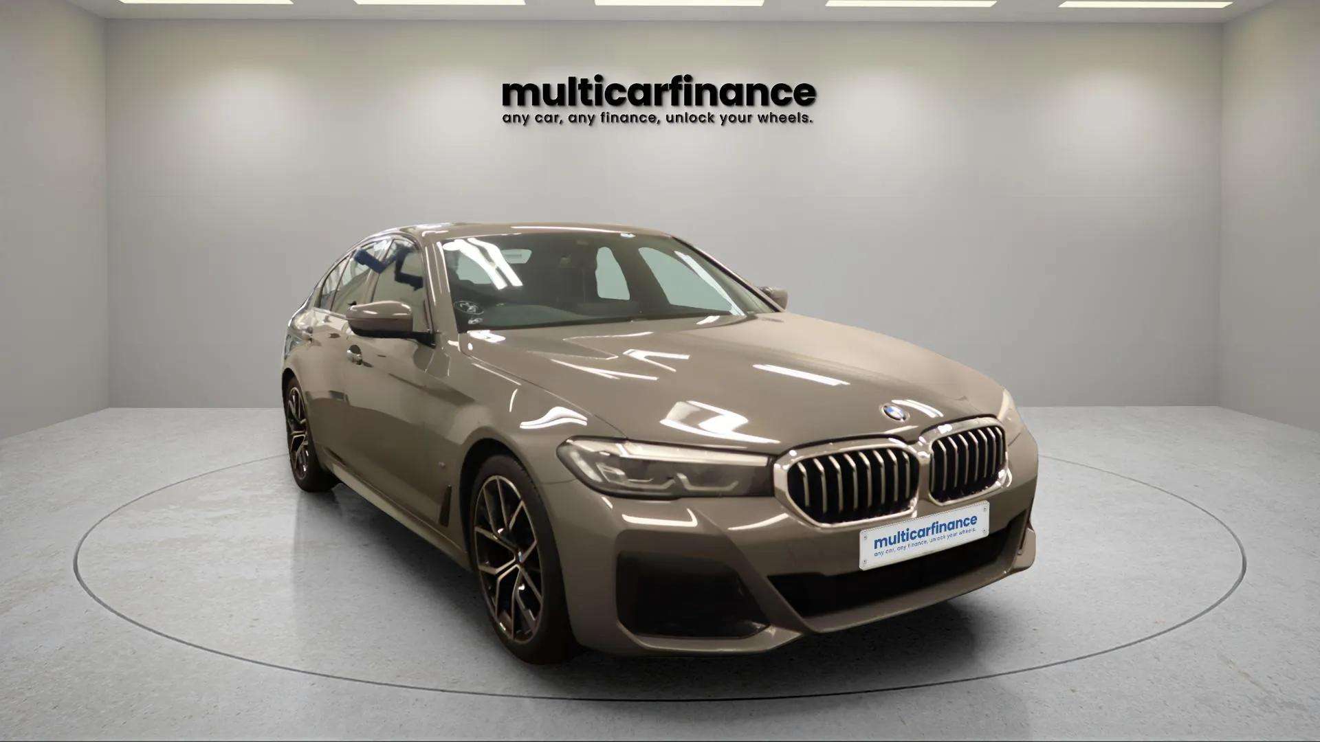BMW 520d, an elegant and efficient luxury sedan with modern design, advanced technology, and impressive fuel economy, available at Multi Car Finance with flexible PCP and HP finance options.