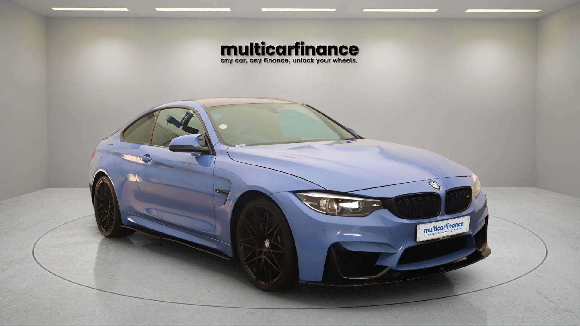BMW M4 Competition, a high-performance sports coupe with aggressive styling, exceptional power, and advanced technology, available at Multi Car Finance with flexible PCP and HP finance options.