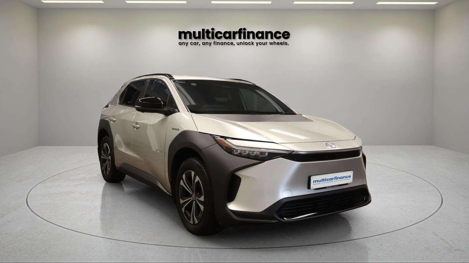 Toyota bZ4X available on PCP and HP finance at Multi Car Finance, offering a stylish and eco-friendly electric SUV design with flexible finance options and affordable monthly payments.